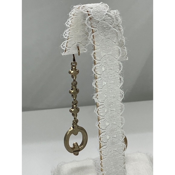 Vtg Monet Gold Tone Champagne Rhinestone Dangle Drop Hook Earrings Signed - Picture 5 of 8